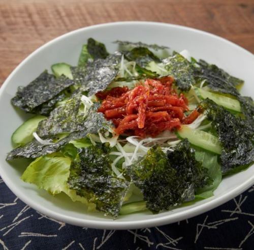 Crunchy Korean seaweed and cuttlefish kimchi choregi salad