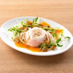 Salmon belly avocado cheese dome