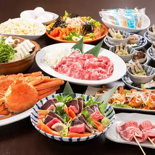◇味の饗宴コース◇近江牛！神戸牛！蟹盛合せ付き♪【2.5H飲み放題付/6000円】