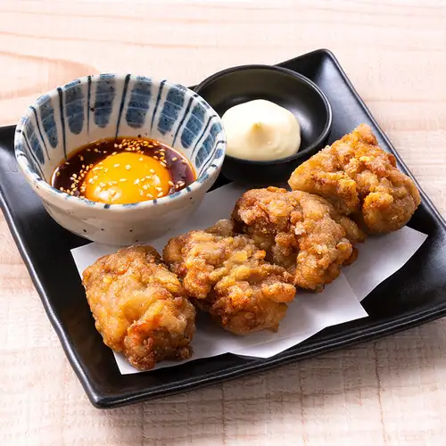 鶏の唐揚げ 月見ユッケソース