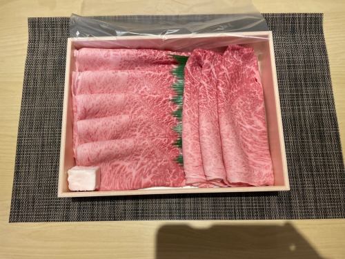 Japanese black beef for sukiyaki and shabu-shabu