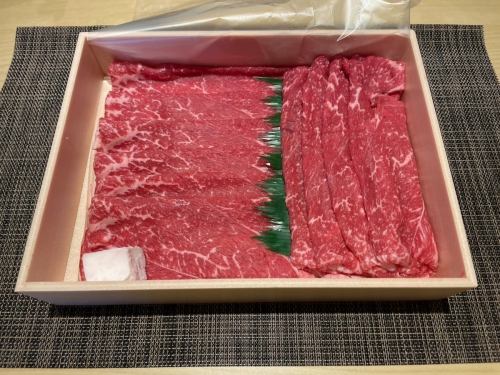 Japanese black beef for sukiyaki and shabu-shabu