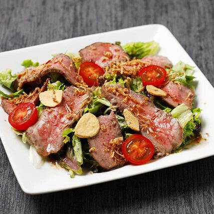 Homemade Wagyu roast beef salad