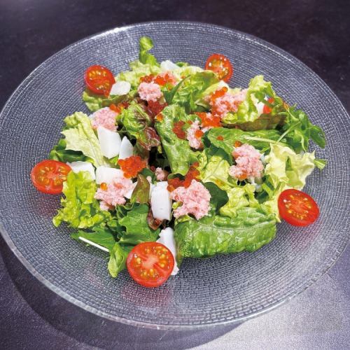 Crab and salmon roe seafood salad