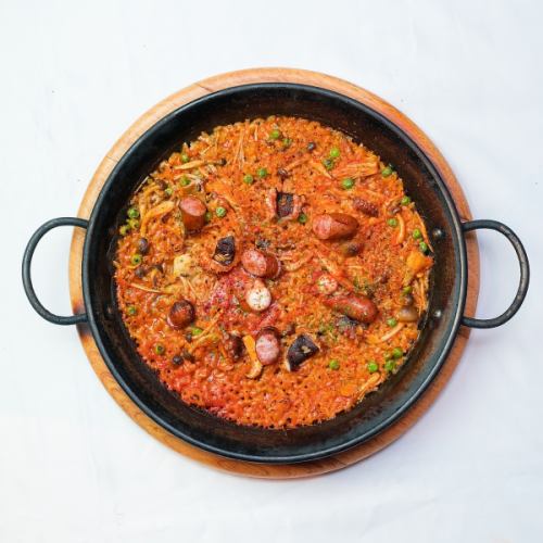 《Tomato》 Spicy tomato paella with octopus and sausage (for 2 people)