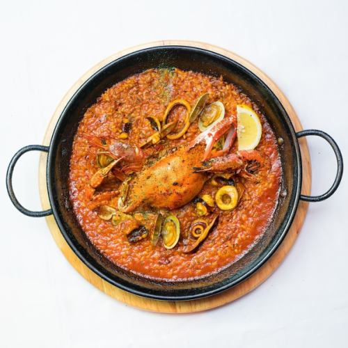 《Tomato》 Tomato paella with migratory crab and seafood (for 2 people)