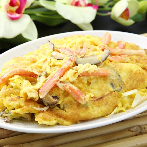 Fried crab meat and egg