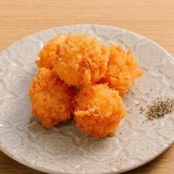 Hokkaido mozzarella and prosciutto wrapped and fried