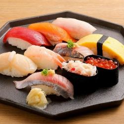 Assorted carefully selected nigiri sushi
