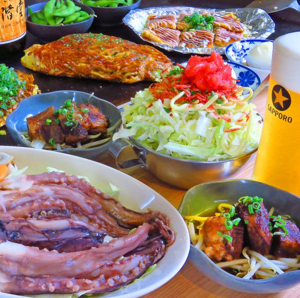 てこじまん名物のお好み焼きやもんじゃをひとじまんで楽しめるようになりました！ランチ営業やテイクアウトも行っておりますので、是非お越しください！