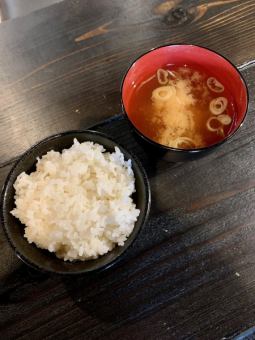Rice (large) + miso soup set