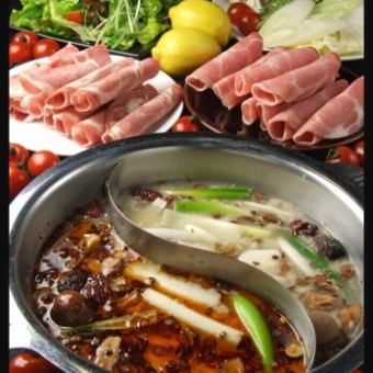 양고기 요리 전문점의 본격 약선화 냄비 코스