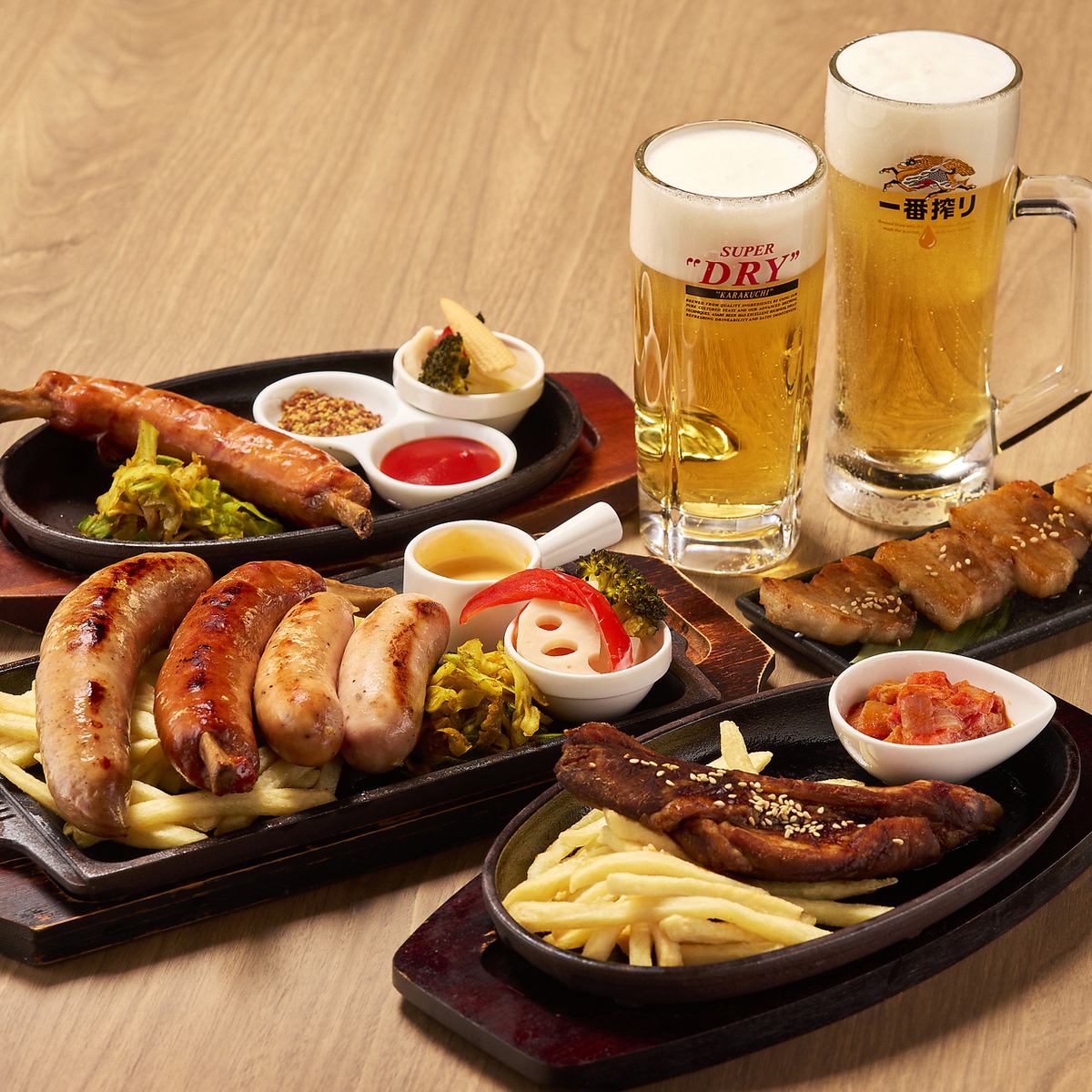 You can enjoy beer and other drinks from lunchtime onwards.