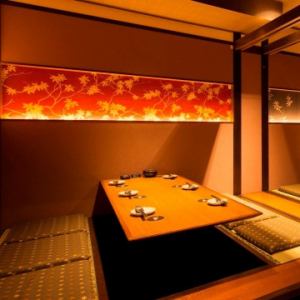 [Horigotatsu包廂|最多可容納4人]從休閒宴會到娛樂，具有高品質氛圍的日式包廂◎標準Horigotatsu座位。