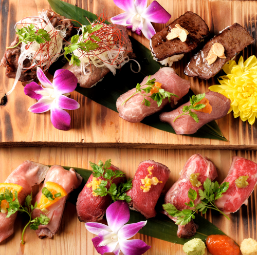 All-you-can-eat meat sushi made with carefully selected domestic beef!