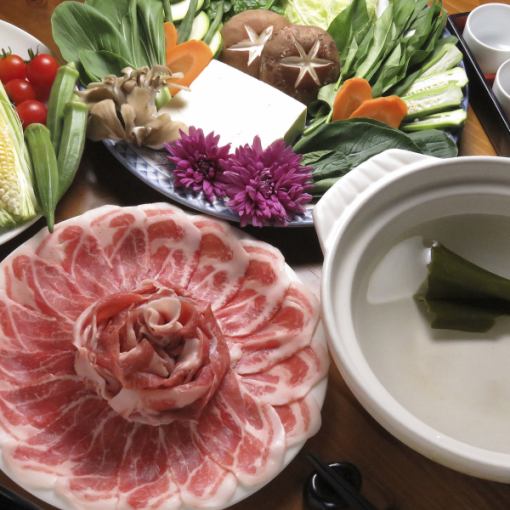 【歓送迎会◎】日本酒10種2時間飲み放題付き！平牧三元豚と櫛引直送有機野菜しゃぶしゃぶコース