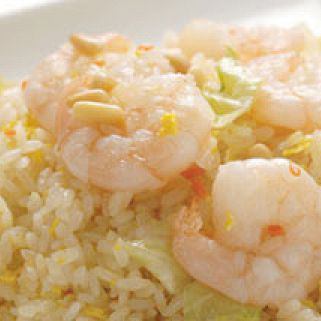 Fried rice with green onion salt of shrimp