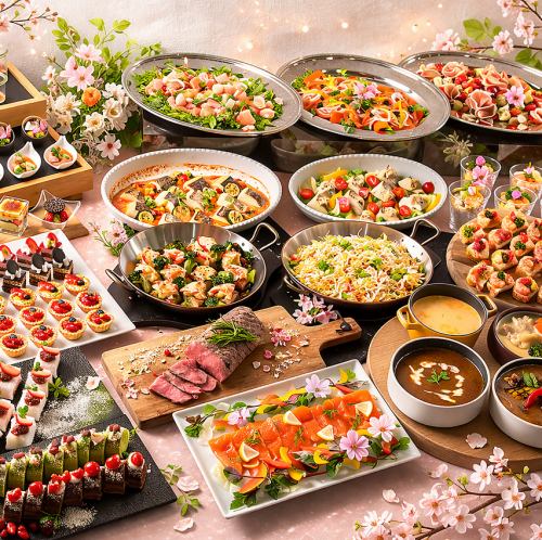 ランチタイムは「ビュッフェスタイル」時間無制限！