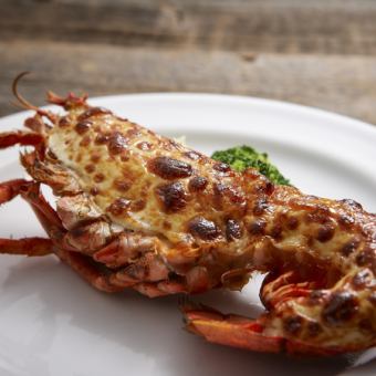 Golden grilled lobster