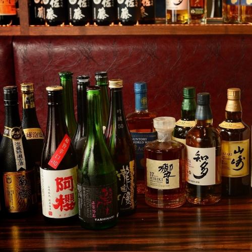 日本酒・焼酎・ウィスキー・ワイン納得の品揃え