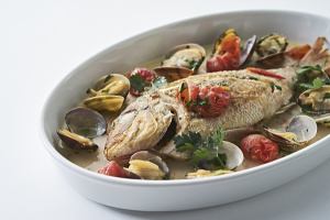 Acqua pazza of Akashi sea bream