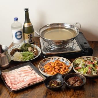 [2.5 hours all-you-can-drink included] 4,500 yen course with Agu pork shabu-shabu