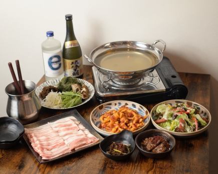 [2.5 hours all-you-can-drink included] 4,500 yen course with Agu pork shabu-shabu