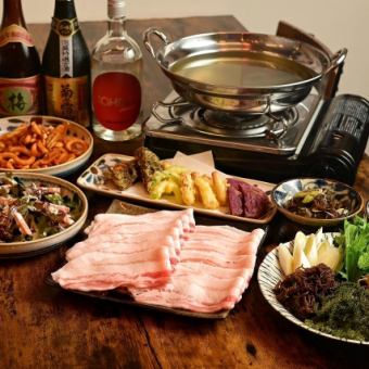 【含2.5小时畅饮】6000日元套餐，含阿古猪肉涮涮锅