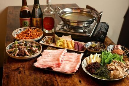 【2時間半飲み放題付】　あぐー豚しゃぶしゃぶ付き6000円コース