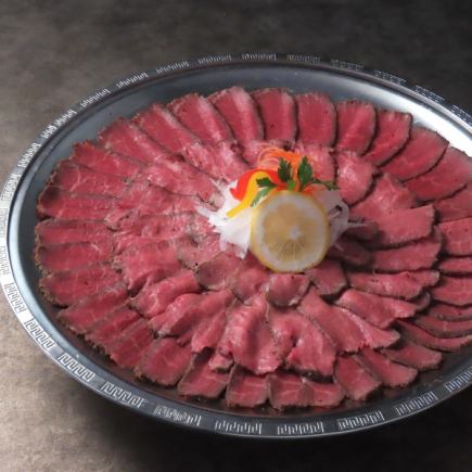 【新年及忘年會套餐】「烤牛肉&2種刺身」 40種料理、80種飲品 2小時 7,500日元 → 6,000日元 ※50人以上包場