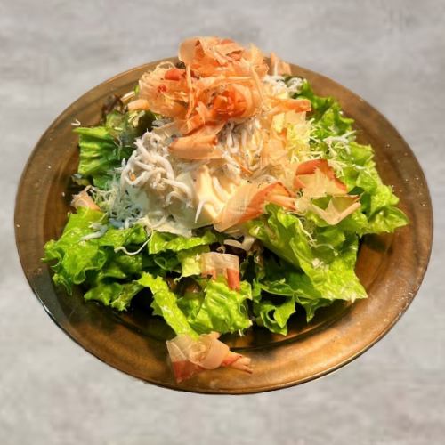 豆腐とおじゃこの生鰹節サラダ