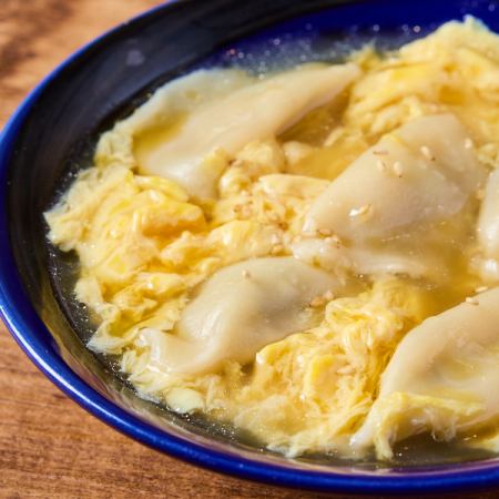 中華風　かき玉餡掛け餃子