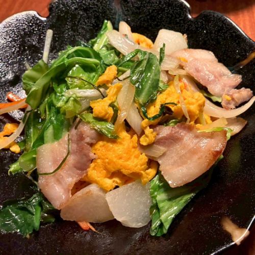 美人卵と地野菜ちゃんぷるー