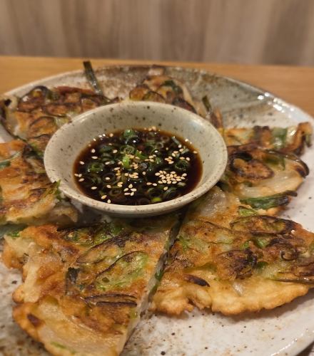 青唐辛子と豚肉のチヂミ