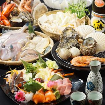 【海鮮鍋】３時間食べ飲み放題３９９９円（税込）お造り盛り・一品メニュー全て食べ放題♪