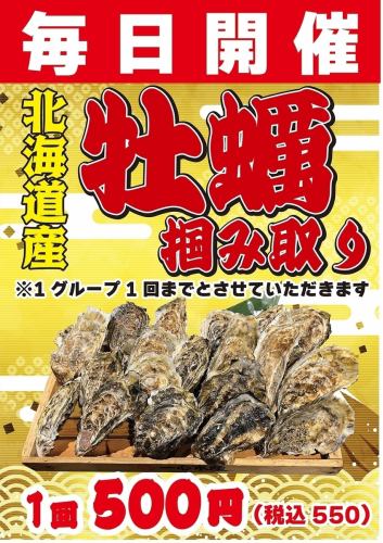 [Held every day!!] Picking up Hokkaido oysters once