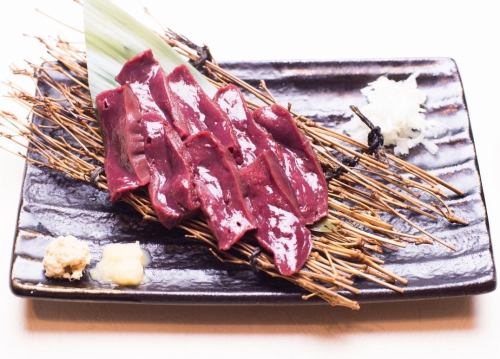 Seared raw liver of Hokkaido beef