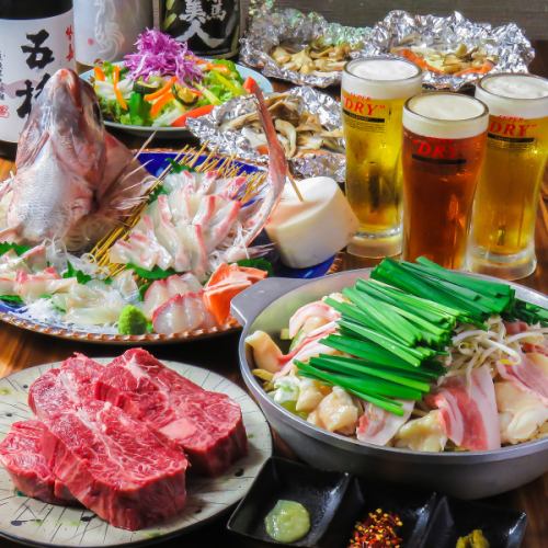 Recommended Year-End Party Course: Fresh fish sashimi platter, Wagyu beef steak, and 120 minutes of all-you-can-drink [7 dishes total for 5,000 yen (tax included)]