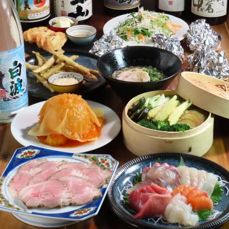 6月【鍋なしコース】鮮魚刺盛りや合鴨のローストなど120分飲み放題付全8品5000円(税込)
