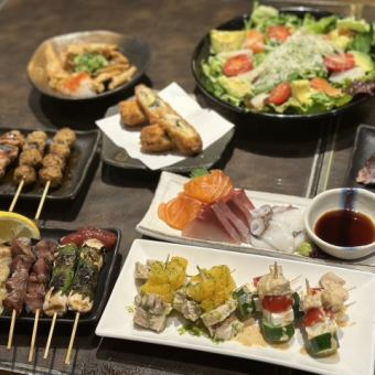 <Limited time special course> [2H all-you-can-drink included] 12 dishes for 5,000 yen! Luxury ingredients♪ Famous Umikaze shiitake mushrooms, yakitori, and sashimi