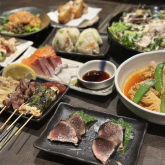<Limited time special course> [2 hours all-you-can-drink included] 9 dishes for 4,000 yen! Perfect for a banquet! Includes 5 types of our signature charcoal-grilled yakitori