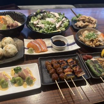 【2H飲放付】全9品4,000円！宴会にピッタリ！自慢の炭火焼鳥5種盛り付