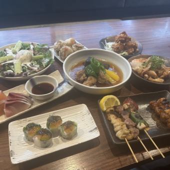 【2H飲放付】11品 4,500円！焼き鳥や土佐藁焼きカツオなど品数多く！