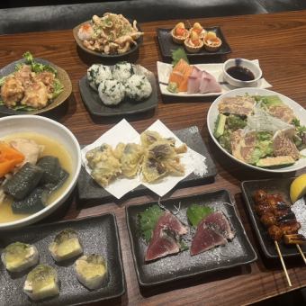 【2H飲放付】12品 5,000円！焼鳥・お造り・天ぷら