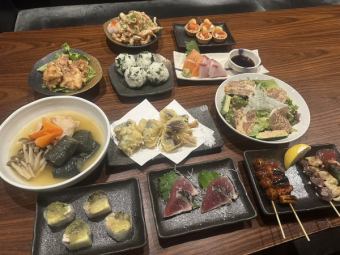 【2H飲放付】12品 5,000円!焼鳥・お造り・天ぷら