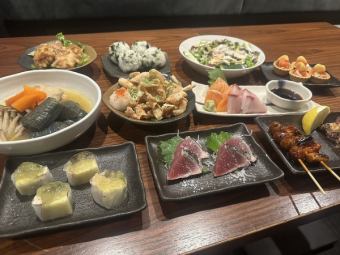 【2H飲放付】11品 4,500円!焼き鳥や土佐藁焼きカツオなど品数多く!