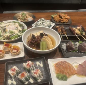  ＜忘・新年会＞【2H飲放付】11品 4,500円！焼き鳥や土佐藁焼きカツオなど品数多く！