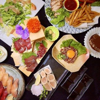 [9 dishes in total ☆ All-you-can-drink included for 180 minutes] Meat sashimi course 4,000 yen (tax included) *Limited to Kitakoshigaya store