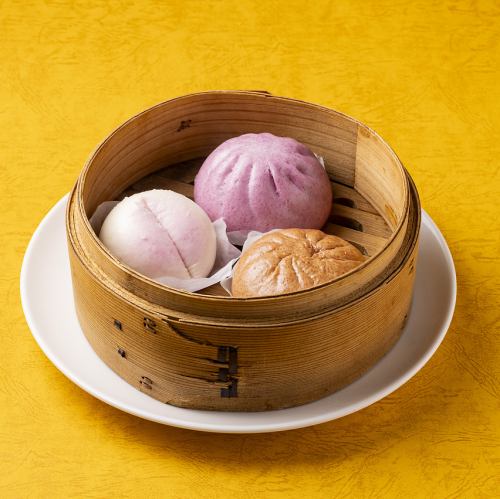 Colorful steamed buns (3 types)