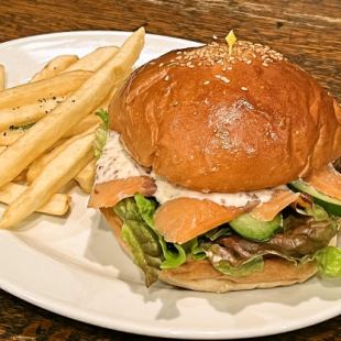 liverpool smoked salmon burger